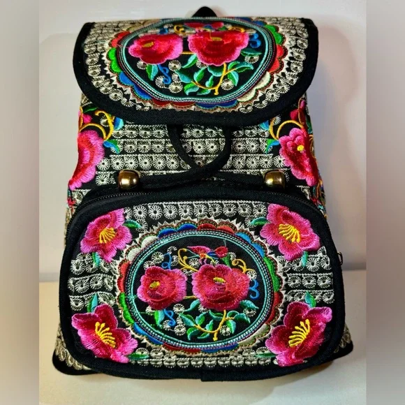 Unique Flowery Backpack - one of a kind - Picture 1 of 15